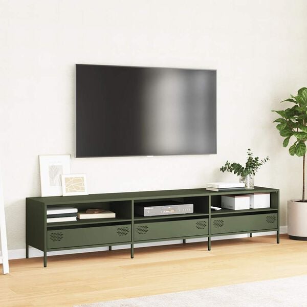 vidaXL TV Cabinet Olive Green 202x39x43.5 cm Cold-rolled Steel