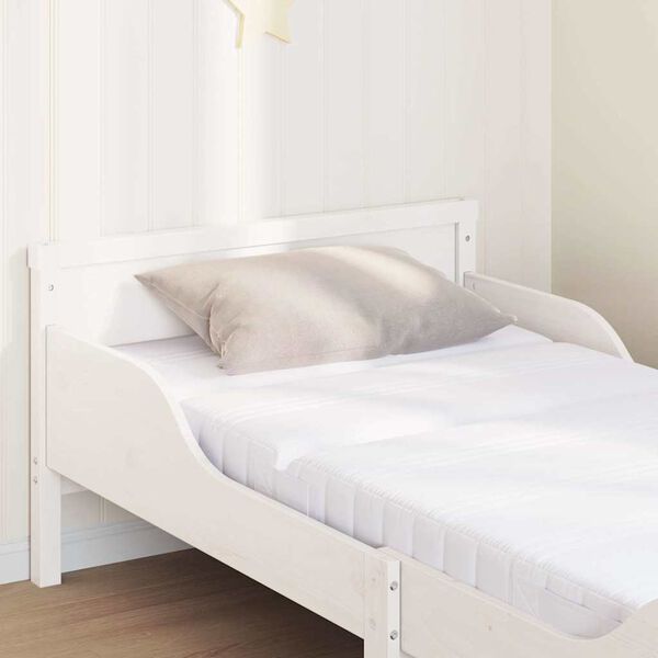 vidaXL Bed Frame with Mattress White 80 x 200 cm Solid Pine Wood