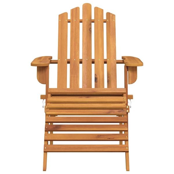 vidaXL Garden Adirondack Chair with Footrest Solid Acacia Wood