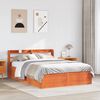 vidaXL Bed Frame with Headboard Wax Brown 120x200 cm Solid Wood Pine