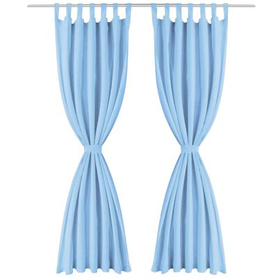 vidaXL Micro-Satin Curtains 2 pcs with Loops 140x225 cm Turquoise