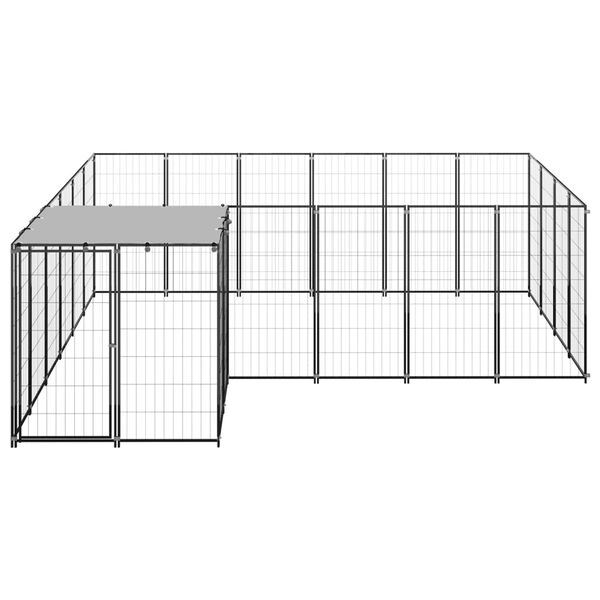 vidaXL Dog Kennel Black 8.47 m&sup2; Steel