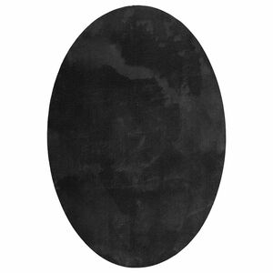 vidaXL Area Rugs Oval HUARTE Black 140 x 200 cm 100% Polyester