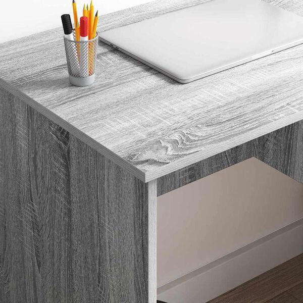 vidaXL Desk with Drawer Grey sonoma 90 x 49.5 x 75 cm Engineered wood