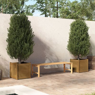 vidaXL Garden Planters 2 pcs Honey Brown 50x50x50 cm Solid Pinewood