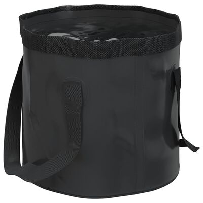 vidaXL Folding Buckets 2 pcs Black 20 L PVC
