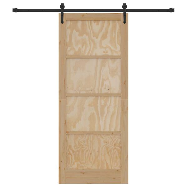 vidaXL Sliding Door ORKDAL Natural and Black 86 x 211 cm