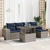 vidaXL 6 Piece Garden Sofa Set with Cushions Grey Poly Rattan Acacia