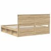 vidaXL Bed Frame with Headboard Sonoma 180 x 200 cm Solid Pine Wood