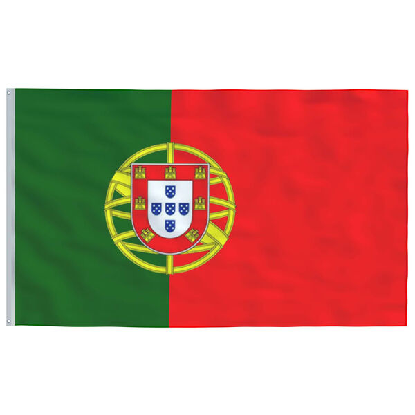 vidaXL Portugal Flag and Pole 5.55 m Aluminium