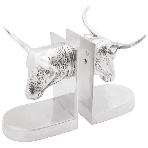 vidaXL Bookends 2 pcs Silver 21.5 x 15.5 x 20 cm Aluminium