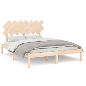 vidaXL Bed Frame without Mattress 150x200 cm King Size King Size Solid Wood