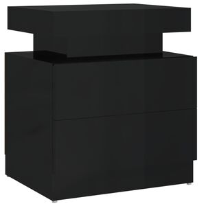 vidaXL Bedside Cabinet High Gloss Black 45x35x52 cm Engineered Wood
