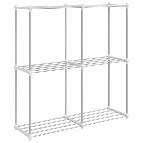 vidaXL Storage Shelf with Shelf White 43 x 27 x 90 cm Aluminium