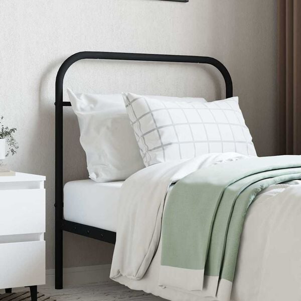 vidaXL Metal Replace Headboard Black 80 cm