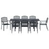 vidaXL Garden Dining Set 9 pcs Anthracite Steel