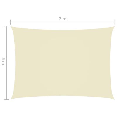 vidaXL Sunshade Sail Oxford Fabric Rectangular 5x7 m Cream