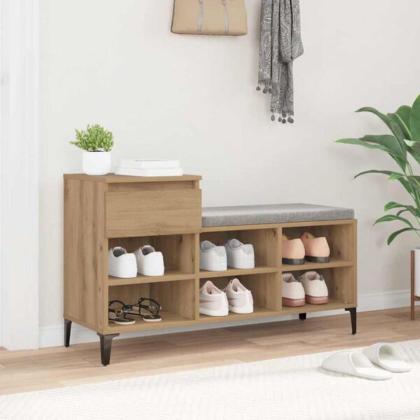 vidaXL Shoe Cabinet Artisan oak 102 x 36 x 60 cm Engineered wood