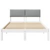 vidaXL Bed frame White and light grey 120 x 200 cm Solid pine wood