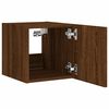 vidaXL TV Wall Cabinets with LED Lights 2 pcs Brown Oak 30.5x35x30 cm