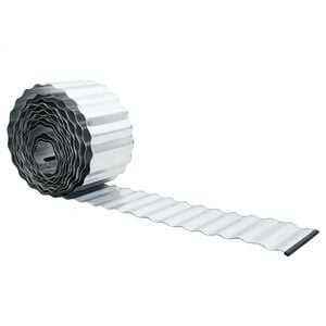 vidaxl Lawn Edging 5 m x 30 cm Galvanised Steel Silver