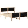 vidaXL Bed Frame with Headboard Black 150 x 200 cm Solid Pine Wood