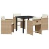 vidaXL Garden Dining Set 5 pcs Beige Poly Rattan
