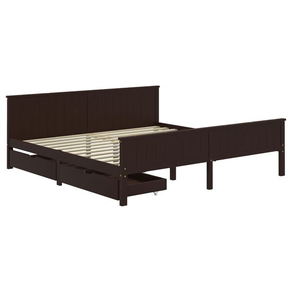 vidaXL Bed Frame without Mattress Dark Brown 200x200 cm Solid Wood