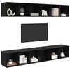vidaXL TV Cabinet Set Wall-mounted 4 pcs Black Oak 37 x 37 x 107.5 cm