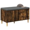 vidaXL Hall Bench with Cushion with Storage Smoked Oak 80 x 38 x 46 cm