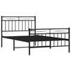 vidaXL Metal Bed Frame without Mattress with Footboard Black 100x200cm