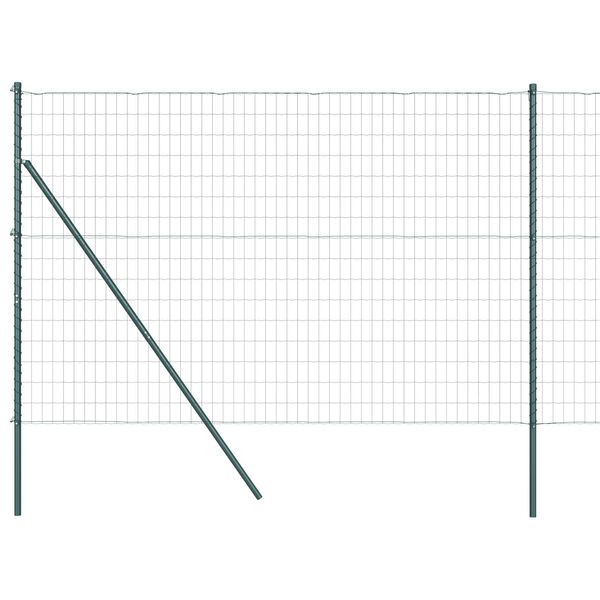 vidaXL Fence with Posts Green 1.6 x 10 m Steel