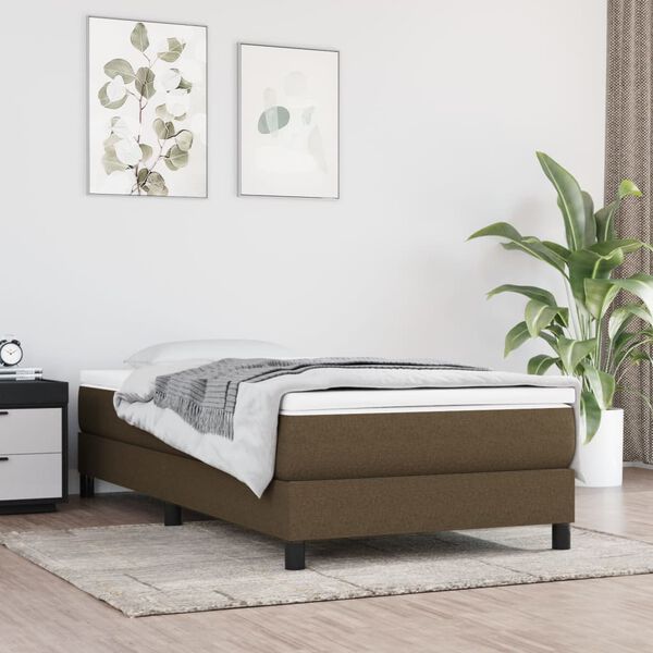 vidaXL Pocket Spring Bed Mattress Dark Brown 90x190x20 cm Fabric