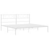 vidaXL Metal Bed Frame without Mattress with Headboard White 183x213cm