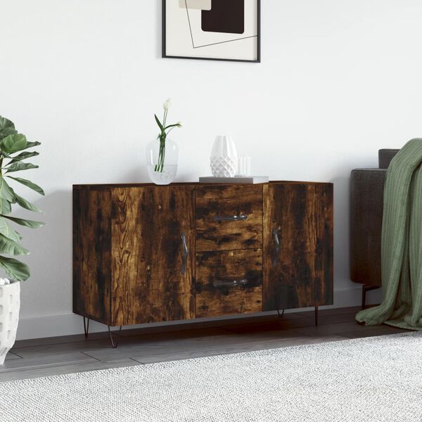vidaXL Sideboard Smoked Oak 100x36x60 cm Engineered Wood