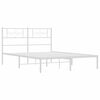 vidaXL Metal Bed Frame without Mattress with Headboard White 140x190cm