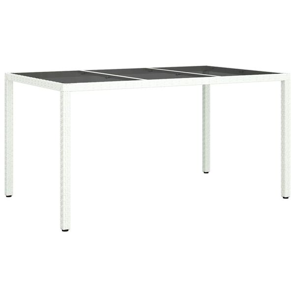 vidaXL Garden Dining Table White 150 x 90 x 75 cm Poly rattan
