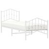 vidaXL Metal Bed Frame without Mattress with Footboard&nbsp;White 90x200cm