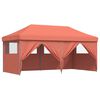 vidaXL Foldable Party Tent Pop-Up with 4 Sidewalls Terracotta