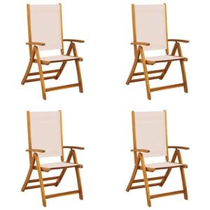 vidaXL Folding Chairs 4 pcs Solid Wood Acacia and Textilene
