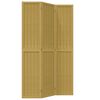 vidaXL Room Divider 3 Panels Brown Solid Wood Paulownia