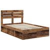 vidaXL Bed Frame with Headboard Old Wood 135 x 190 cm Solid Pine Wood