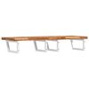 vidaXL Basin Shelf Wall Mounted Steel and Solid Wood Acacia