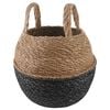 vidaXL Plant Pot with Handles Black &Oslash; 22 x 20 cm 100% Seagrass