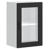 vidaXL Kitchen Wall Cabinet with Glass Door "Porto" Black