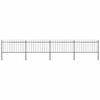 vidaXL Garden Fence with Spear Top Steel 671x100 cm Black
