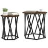 vidaXL Coffee Table 2 pcs Smoked Oak Engineered Wood and Steel