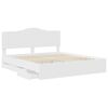 vidaXL Bed Frame with Drawer White 200 x 200 cm Engineer Wood