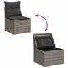 vidaXL 10 Piece Garden Sofa Set with Cushions Grey Poly Rattan Acacia