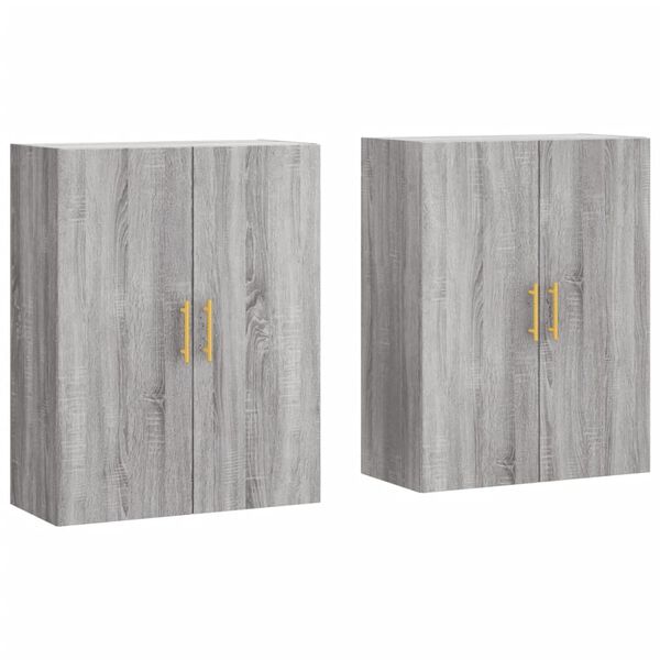 vidaXL Wall Mounted Cabinets 2 pcs Grey Sonoma 69.5x34x90 cm